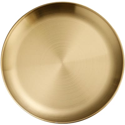 Roestvrijstalen plaat Gouden metalen ronde dinerborden Herbruikbare roestvrije serveerschaal voor Small beige