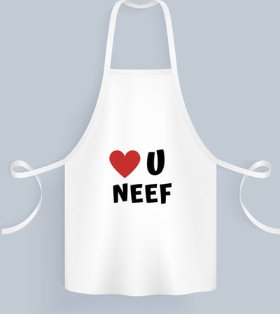 Akyol - love u neef Keukenschort - Neef - de liefste neef - verjaardag - cadeautje voor neef - neef artikelen - kado - geschenk - 82 bij 71 cm