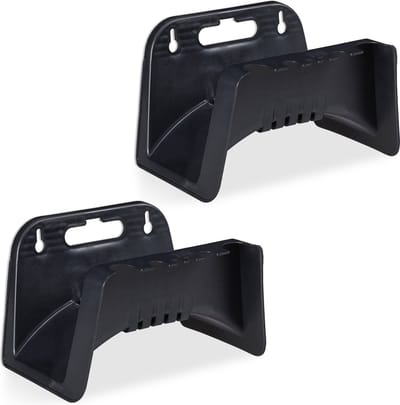 2x tuinslanghouder wandmodel - wandslanghouder - slanghouder - kunststof - zwart