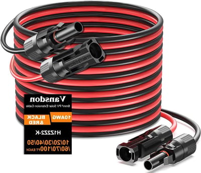 Verlengkabel Zonnepaneel - Zonne-energie Kabel - Energie Opwekken - Vertind Koper - 15 meter 10AWG - Zwart Rood