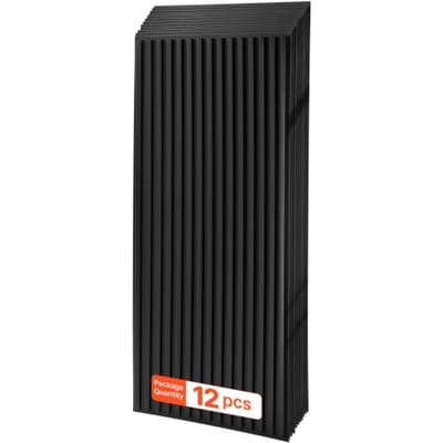 VEVOR 12 stuks plafondpanelen PVC plafondtegels lineair 605x1215mm zwart, 3D lamellendesign, brandwerend, slagvast, op maat te snijden, geschikt voor systeemplafonds, moderne interieurdecoratie voor thuis of kantoor