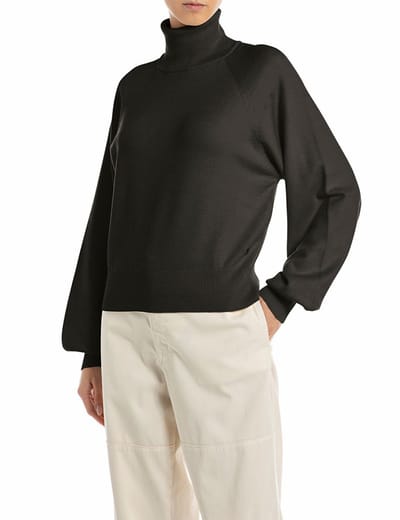 Replay Dk3904.000.g23372 Trui Met Hoge Hals Zwart S Vrouw