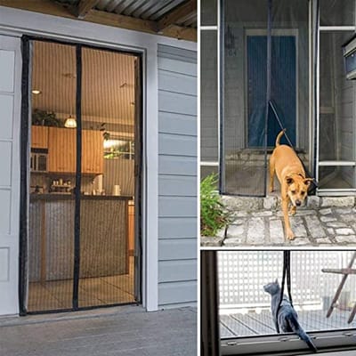 Opvouwbare Magnetische Hordeur 95x260cm - Eenvoudige Montage Zonder Boren voor Balkondeur, Kelderdeur en Terrasdeur - Zwart
