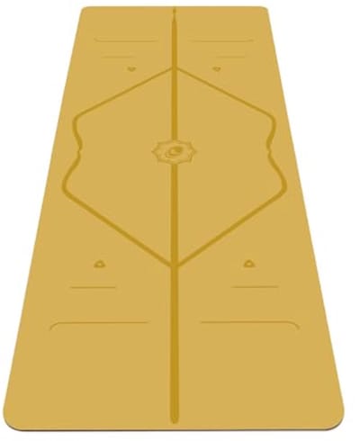Yogamat - Oefenmat - Yoga Beoefenen - Gepatenteerd uitlijnsysteem - 185x68 cm - Goudbruin