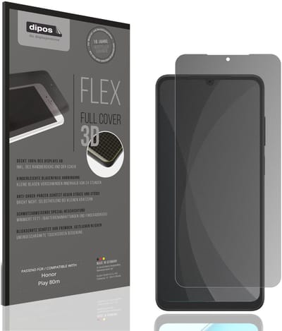 dipos FLEX – Matte Privacy Screenprotector geschikt voor Honor Play 80m | Volledige Schermbescherming | Case-Friendly