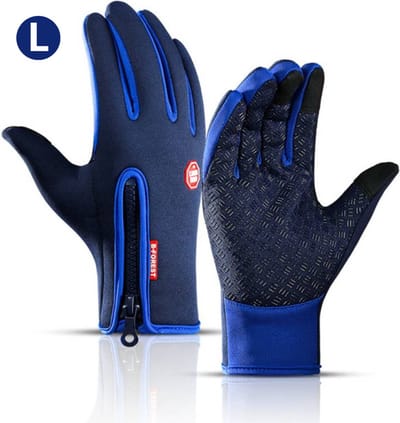 Bovista Handschoenen - Touchscreen Handschoenen - Fietshandschoenen - Winter - Heren - Wielrenhandschoenen - Donkerblauw - Maat L