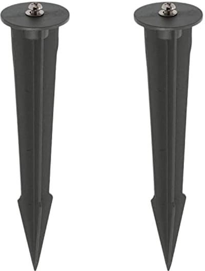 Set van 2 Grondpennen Ø60x265mm van Gegoten Aluminium voor Buitenstopcontact met 4 Sleuven