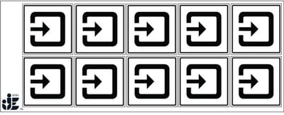 Ingang gebouw sticker | 5 x 5 cm - 10 stuks per vel