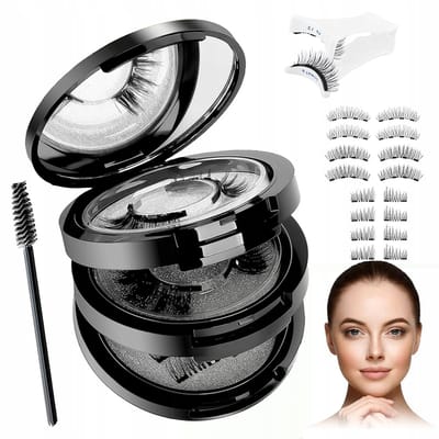 Set van 16 nepwimpers - Inclusief borsteltje en krultang - Zonder lijm of eyeliner - Zwart - 3D zachte, natuurlijke vorm - Herbruikbaar - Geschikt voor dagelijks gebruik, reizen of feestjes