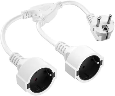 CRLYN® Dubbele Stekker voor Stopcontact - Tweeweg Stekker - Verdeelstekker - Wit