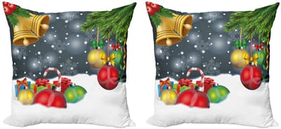 ABAKUHAUS Kerst Kussenhoes Set – 2x 40x40 cm – Dubbelzijdig