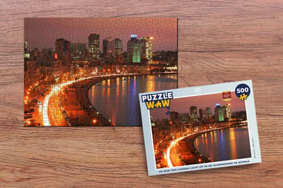 Puzzel De baai van Luanda licht op in de schemering in Afrika - Legpuzzel - Puzzel 500 stukjes