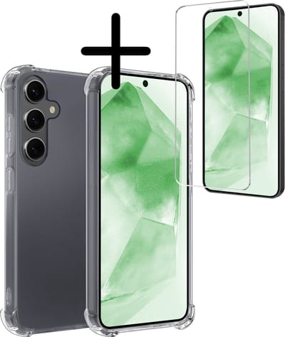 Hoesje Met Screenprotector - Geschikt voor Samsung Galaxy A55 - Sterk & Shockproof - Siliconen Case - Back Cover - Telefoon Hoes - Shock Proof - Transparant