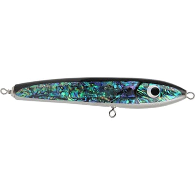 Visaas Schelp Abalone Houten Crankbait voor Tonijn Tandbaars Billbirds Zeebrasem 23x3.5cm black