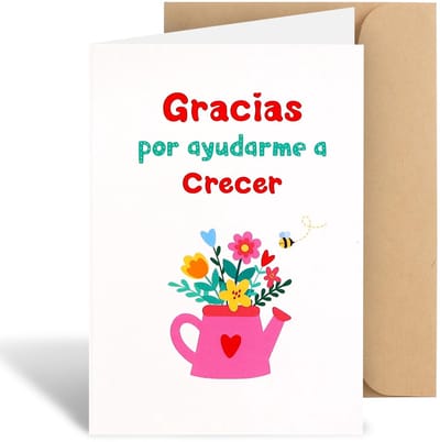 Dailygoods- Bedankkaart met Envelop - Wenskaart voor Lerares - Wenskaarten Set - Bedankkaartjes - Wenskaart Blanco - Formaat 14,8 x 10,5 cm