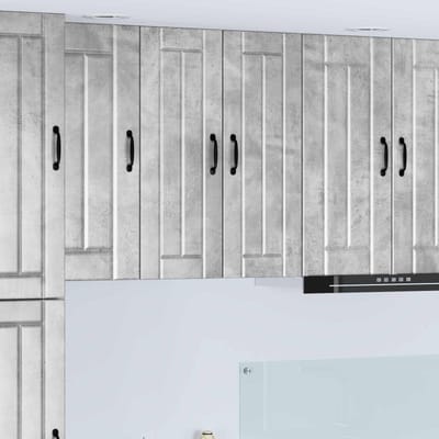 vidaXL - Wandkast - LUCCA - Betongrijs - 30 - x - 31 - x - 80 - cm - Bewerkt - hout