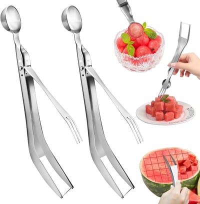 Dailygoods- Watermeloen Cutter 3-in-1 - RVS Snijder - Fruit Snijder - Thuis Party Tool - Snijmachine - Duurzaam Ontwerp