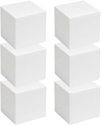 Piepschuim vormen - kubus - 6x - 10 x 10 x 10 cm - styropor hobby / DIY vorm - basis knutselfiguren
