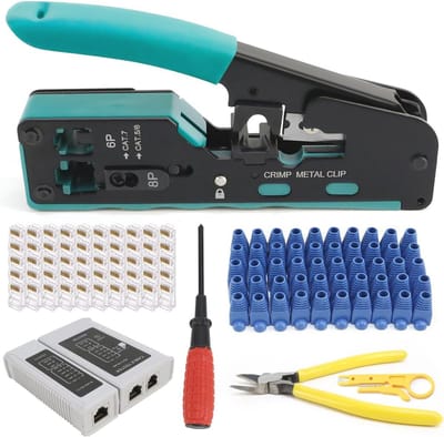 Krimptangset voor RJ45 Stekkers - Netwerkgereedschap voor CAT5/CAT6/CAT7
