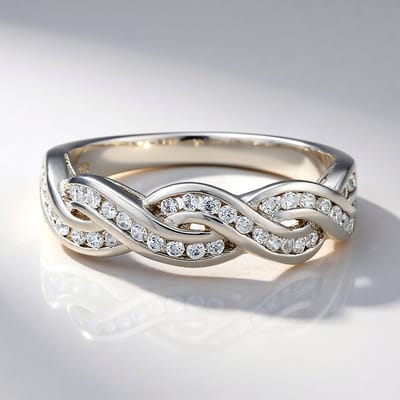 Cavill - 925 Sterling Zilver Ring - 40 Cambodja Zirkonen 0,639 ct - Elegante Eternity Ring met Oneindigheidsmotief - Glanzende Dames Ring Zilver