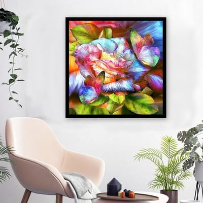 bloem  Diamant Borduren 5D DIY Diamant Schilderen Kruissteek Foto Volledige Ronde Diamant 30x30 brown