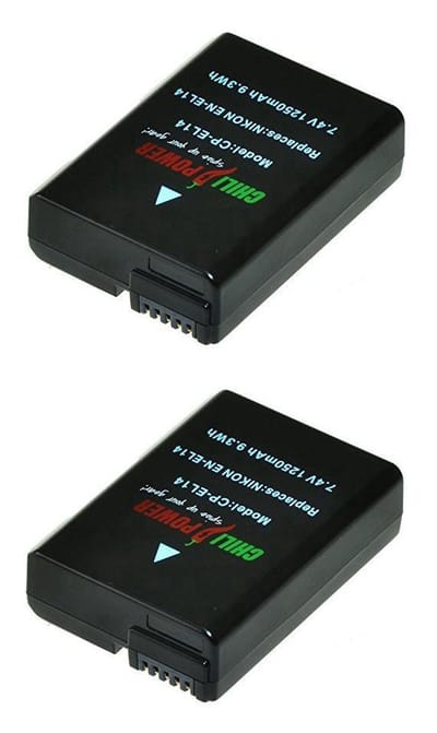 ChiliPower EN-EL14 / EN-EL14a accu voor Nikon - 1250mAh - 2-Pack