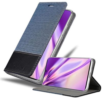 Cadorabo Hoesje geschikt voor Samsung Galaxy A71 5G in DONKERBLAUW ZWART - Beschermhoes met magnetische sluiting, standfunctie en kaartvakje Book Case Cover Etui