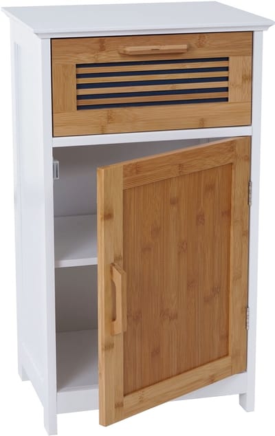 Ladekast MCW-A85, badkamermeubel bamboe, MVG-gecertificeerd 71x40x31cm wit