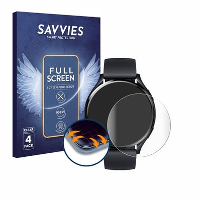 Savvies - Screenprotector voor Xiaomi Watch 2 - Folie Beschermfolie transparant volledig dekking 4 Stuks