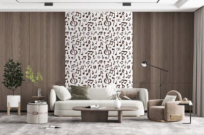 Behang - Fotobehang Muzieknoten - Patronen - Muziek - Breedte 200 cm x hoogte 300 cm