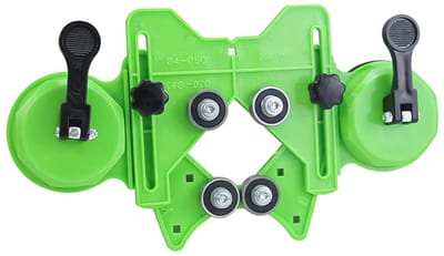 Dailygoods- Boorgatenzaaggeleiding verstelbaar - Gatenzaagset voor keramiek - Zuignap met vacuümzuigvoet - Technisch ABS-kunststof - 4 afneembare lagers - Openingslengte 4-83 mm - Gatenzaag