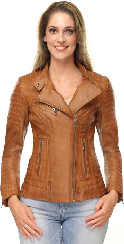 Versano New Phoenix Leren Dames Bikerjack Dames Jas S - Cognac