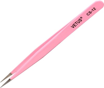 Vetus CS-12 Isolatie tweezer wimperextensions - Professionele Precisie Pincet| Professional Precision Tweezer| RVS Pincet| Wimper Pincet| wenkbrauwen | lashes | cursus | isoleren |