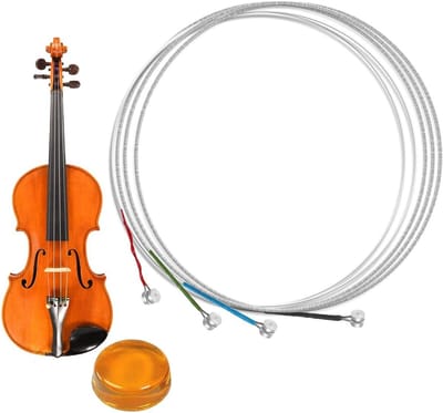 Stalen Violin Snaren Set voor 1/2, 1/4, 1/8 Formaten - Volledige Fiddle Snaren met Strijkstok en Colofonium, Perfect voor Muziekinstrumenten