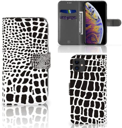 Book Case voor Apple iPhone 11 Telefoonhoesje met Pasjes Slangenprint