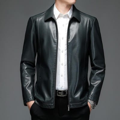 Veste en cuir décontractée à revers pour hommes, nouvelle collection d'automne, veste tendance et confortable pour jeunes, beaux vêtements pour hommes 4XL black