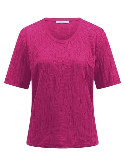 Shirt ronde hals Van Peter Hahn pink