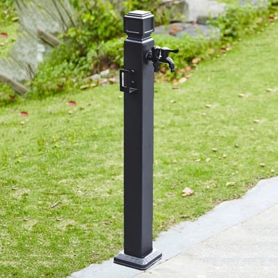 Buiten Kraanpilaar - Waterzuil Tuin - Tuinieren Auto Wassen - Vorstbestendig UV-bestendig - 95 cm - Zwart