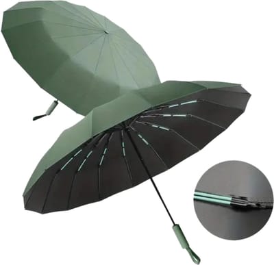 Nivard Moderne Stormparaplu - Opvouwbaar - Windproof Paraplu - Stormproef - Automatisch Uitklapbaar - Umbrella - Draagbaar - Groen