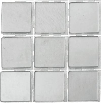 Glorex Hobby - mozaieken maken stenen/steentjes - zilvergrijs - 63x stuks - 10 x 10 x 2 mm - hobby en knutselen - tegeltjes