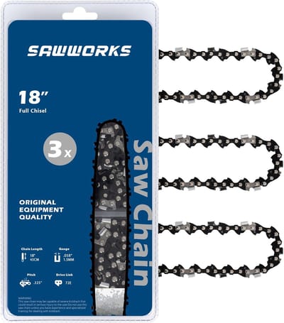 Kettingzaag Ketting - Zaagketting Set - Hout Zagen - Semi-beitel - 18 inch 72 Schakels