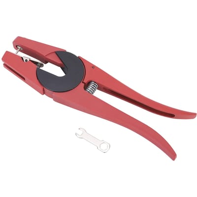 Pince Poinçonneuse d'Identification d'Oreille Vétérinaire pour Bétail en Acier Rouge Cochon Vache Mouton