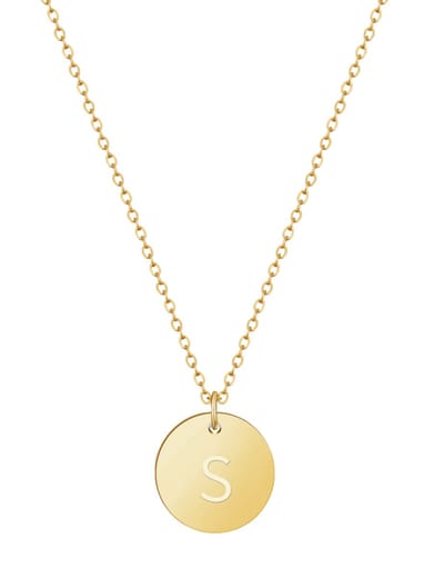 good.designs Ketting 18 K verguld met lettermunt S