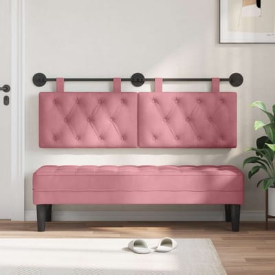 vidaXL - Hangend - hoofdbord - Roze - Fluweel