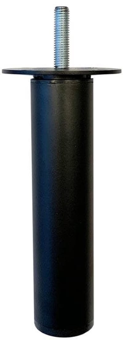 Stalen verstelbare meubelpoot zwart rond ø 3 cm en hoogte 11,5 cm (M8) - Set van 4 stuks
