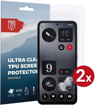 Rosso Screen Protector Geschikt voor Nothing CMF Phone 1 | Ultra Clear Duo Pack | TPU Folie | Case Friendly Beschermfolie | 2 Stuks