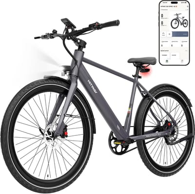 Hitway Elektrische Fiets BK19 Pro - Trendy 28 Inch City Commuter EBike met Afneembare 36V 10.4Ah Lithium Batterij - Mountain E-Bike met 250W Motor - APP Bediening - IP54 Waterdicht
