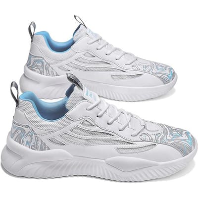 Chaussures de Papa Tendance pour Hommes Chaussures Décontractées Confortables Respirantes pour Hommes Absorption des Chocs Antidérapantes Résistantes à l'Usure Chaussures de Sport 40 white