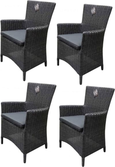 Capri dining tuinstoel antraciet set van 4