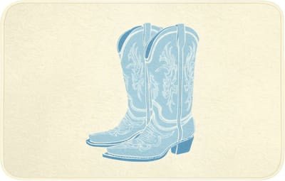 Badmat 80x50 cm - Antislip - Illustratie - Cowboylaarzen - Patroon - Badmatten voor badkamer - Badkamermat - Douchemat - Badkamer mat